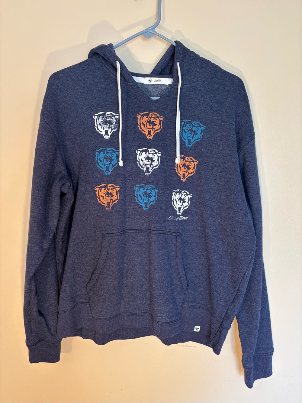 '47 Chicago Bears Navy Hoodie with Multicolor Bear Logos